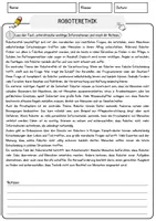 Vorschau - Arbeitsblätter - Roboterethik Medien Lesetext mit Richtig Falsch Multiple Choice und Offenen Fragen - Seite 1