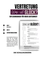 Vorschau - Arbeitsblätter - Reflexion Was ist Glück - Deckblatt