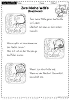 Vorschau - Stundenentwürfe - "Zwei kleine Wölfe": Liederarbeitung und Visualisierung - Seite 1
