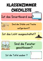 Vorschau - Bildkarten - Classroom Management - Checkliste für das Klassenzimmer - Seite 1