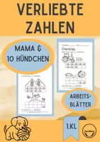 Vorschau - Arbeitsblätter - Verliebte Zahlen Arbeitsblätter Mathematik Klasse 1 Zahlenraum 10 mit Spass - Deckblatt