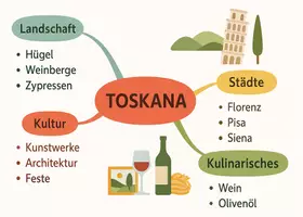 Vorschau - Arbeitsblätter - Arbeitsblätter "Toskana" + Lösung & MP3 + Mindmap - Seite 1