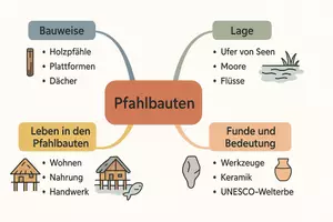 Vorschau - Arbeitsblätter - Arbeitsblätter zum Thema "Pfahlbauten" + Lösung & MP3 + Mindmap + Infografik - Seite 2