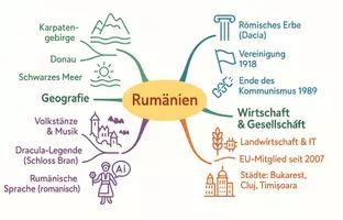 Vorschau - Arbeitsblätter - Arbeitsblatt "Rumänien" + Onlineübung & MP3 + Mindmap + Infografik - Seite 3
