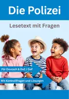 Vorschau - Arbeitsblätter - Der Polizist 👮 Polizei – Leseverständnis Deutsch / DaZ – Textverständnis Arbeitsblätter mit Fragen - Deckblatt