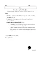 Vorschau - Arbeitsblätter - Englisch Klausur: Michelle Obama – „Democratic National Convention Speech“ (2016, Analysis, Outline & Comment) - Seite 1