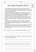 Vorschau - Arbeitsblätter - Tag der Deutschen Einheit: Infotext mit Fragen + Suchsel - Seite 1