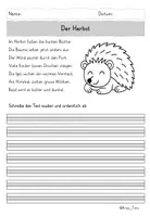 Vorschau - Arbeitsblätter - Kostenlos: Abschreibtexte Herbst – 3 Texte in 3 Niveaustufen (Klasse 2) - Seite 2