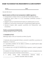 anteprima - Compiti in classe/Test - Esame: Gli scienziati del Rinascimento e le loro scoperte (Galileo Galilei) - Pagina 1