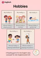 Vorschau - Spiele - Lesespiel hobbies Englisch - Deckblatt