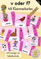 Vorschau - Spiele - Klammerkarten: v oder f? (Rechtschreibung) - Deckblatt