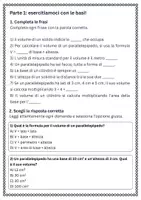 anteprima - Esercizi - Applicare la formula V = base × altezza per il parallelepipedo - Pagina 1