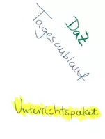 Vorschau - Unterrichtsreihen - Tagesablauf Wortschatz A1/ Leseverstehen A1 - Deckblatt