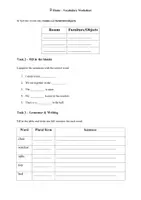 Vorschau - Arbeitsblätter - Home – Vocabulary Practice Worksheet 🏠 | Englisch Wortschatzübungen Zuhause mit Lösungen - Seite 2