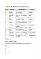 Vorschau - Arbeitsblätter - School – Vocabulary Practice Worksheet 🏫 | Englisch Wortschatzübungen Schule mit Lösungen - Seite 2