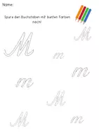 Vorschau - Stationenlernen - Buchstabe M Arbeitsblätter Schreibschrift - Deckblatt