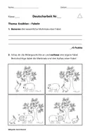 Vorschau - Fördermaterial/Inklusion - Fabeln. Klassenarbeit (Nachschreiber). Eine eigene Fabel nach Bildern verfassen - Seite 1