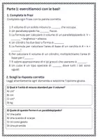 anteprima - Esercizi - Applicare la formula V = π × r² × h per il cilindro - Pagina 1
