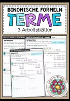 Vorschau - Arbeitsblätter - BINOMISCHE FORMELN (Terme mit Potenzen) - 3 Arbeitsblätter - Deckblatt