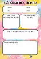 Vista previa - Hojas de trabajo - PLANTILLA CÁPSULA DEL TIEMPO-ESCRITURA-EMOCIONES-TUTORÍA - página 2