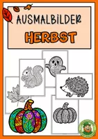 Vorschau - Unterrichtsreihen - Ausmalbilder HERBST (36 Vorlagen) - Deckblatt