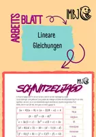 Vorschau - Arbeitsblätter - Schnitzeljagd zu linearen Gleichungen - Deckblatt
