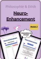 Vorschau - Arbeitsblätter - Neuro-Enhancement – Denk-Doping im Studium? | Neuroethik (Philosophie Oberstufe) - Deckblatt
