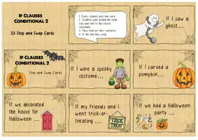 Vorschau - Spiele - Halloween Speaking Cards_Conditional Clause 2 - Seite 1