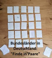 Vorschau - Stationenlernen - Bundesländer: "Finde die Paare" - Spiel / Gedächtnisspiel - Deckblatt