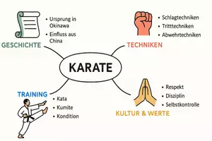 Vorschau - Arbeitsblätter - Arbeitsblätter zum Thema "Karate" + Lösung & MP3 + Mindmap - Seite 1