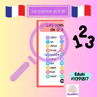 Vorschau - Poster - les nombres de 0 à 20 - Französisch - Deckblatt