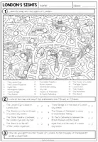 Vorschau - Arbeitsblätter - LONDON SIGHTS - Worksheet (Map Work + Giving Directions) - Seite 1
