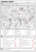 Vorschau - Arbeitsblätter - LONDON SIGHTS - Worksheet (Map Work + Giving Directions) - Seite 2