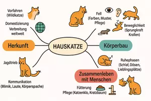 Vorschau - Arbeitsblätter - Arbeitsblatt "Hauskatze" + Onlineübung & MP3 + Mindmap - Seite 1