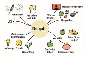Vorschau - Arbeitsblätter - Arbeitsblatt "Neujahr" + Onlineübung & MP3 + Mindmap + Infografik - Seite 2
