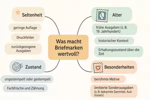 Vorschau - Arbeitsblätter - Arbeitsblätter "Was macht Briefmarken wertvoll?" + Lösung & MP3 + Mindmap - Seite 1