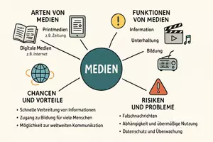 Vorschau - Arbeitsblätter - Arbeitsblatt "Medien" + Onlineübung & MP3 + Mindmap + Infografiken - Seite 3