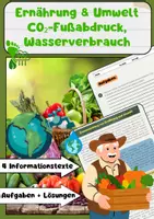 Vorschau - Arbeitsblätter - Ernährung & Umwelt – CO₂-Fußabdruck, Wasserverbrauch - Deckblatt