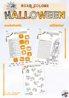 Vorschau - Arbeitsblätter - Halloween - read and colour editierbar - Deckblatt