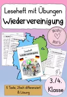 Vorschau - Arbeitsblätter - Leseheft: Wiedervereinigung (differenziert und mit Lösung) - Deckblatt