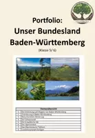 Vorschau - Aufgabenkarten - Portfolio: Unser Bundesland Baden-Württemberg - Deckblatt
