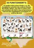 Vorschau - Arbeitsblätter - Zählen üben mit Tieren – 10 Arbeitsblätter mit Hunderassen und Zahlenkärtchen 1–10 | Vorschulkinder - Seite 1