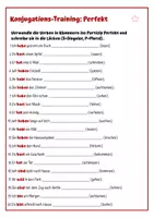 Vorschau - Arbeitsblätter - Zeitformen: Arbeitsblatt Perfekt dreifach differenziert - Seite 1