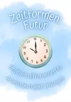 Vorschau - Arbeitsblätter - Zeitformen: Arbeitsblatt Futur dreifach differenziert - Deckblatt