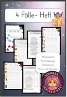 Vorschau - Arbeitsblätter - Vier Fälle Heft – Einzahl trainieren Deutsch - Deckblatt