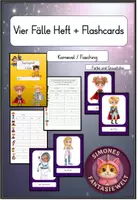 Vorschau - Arbeitsblätter - Vier Fälle lernen – Karnevalsheft & Flashcards Wortschatztraining - Deckblatt