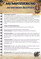 Vorschau - Arbeitsblätter - Ägypten - Mumifizierung - Klasse 5 - Deckblatt