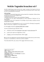 Vorschau - Arbeitsblätter - Kardinaltugenden (Cicero) und christliche Tugenden - Deckblatt