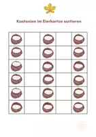 Vorschau - Stationenlernen - Kastanien im Eierkarton sortieren - Seite 1