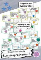 Vorschau - Aufgabenkarten - Gesprächsanlässe / Fragen rund um den Klassensprecher und die Wahl - Deckblatt